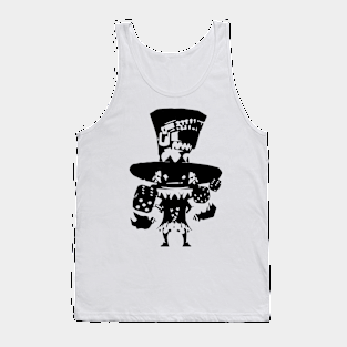 Dice magician minimal silhouette white Tank Top